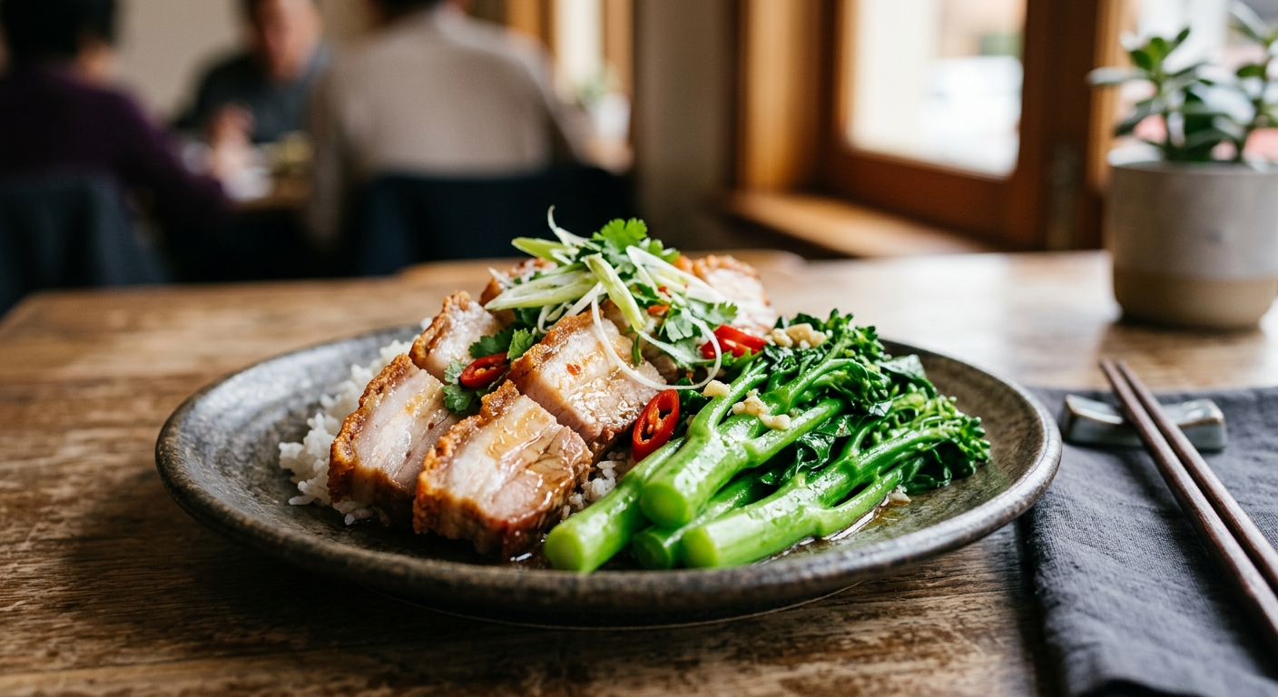 Roast pork w. Chinese Veg.