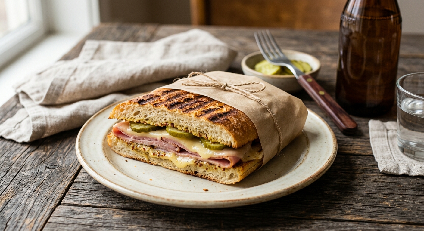 #3 Cuban: Ham, Swiss, Pickle, Spicy Mustard on Grilled Ciabatta